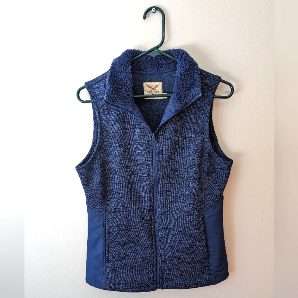 Faded Glory Blue Vest Sleeveless Jacket Winter/Fall Athletic Running Clothes